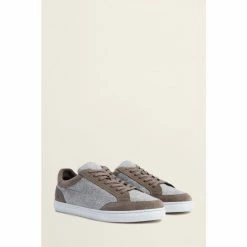 Moss Bros Moss Biella Guabello Grey Texture Trainers