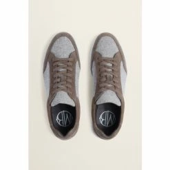 Alternative view of Moss Bros Moss Biella Guabello Grey Texture Trainers