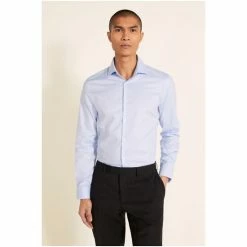 Moss Bros Moss Slim Fit Sky Dobby Stretch Shirt -Moss Bros shop unnamed file 156