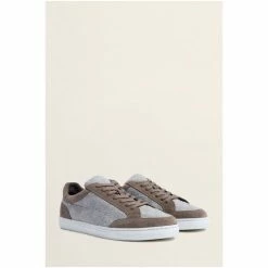 Moss Bros Moss Biella Guabello Grey Texture Trainers -Moss Bros shop unnamed file 1562