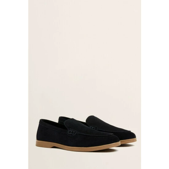 Moss Bros Moss Lewisham Blue Suede Casual Loafers 1 Moss Bros Moss Lewisham Blue Suede Casual Loafers