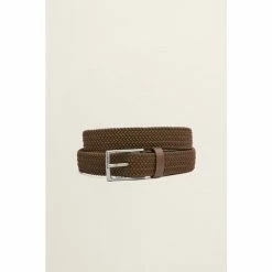 Moss Bros Moss Brown Woven Stretch Belt