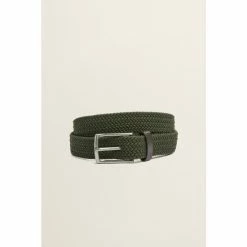 Moss Bros Moss Olive Woven Stretch Belt