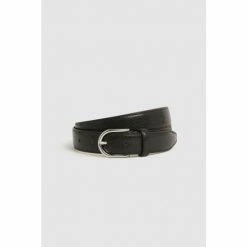 Moss Bros Made In England Black Leather Belt