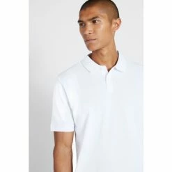 Moss Bros Moss White Pique Polo Shirt -Moss Bros shop unnamed file 1604