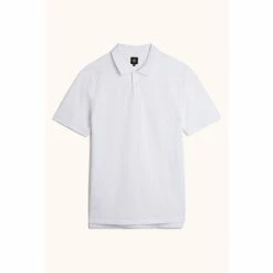Moss Bros Moss White Pique Polo Shirt -Moss Bros shop unnamed file 1605