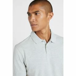 Moss Bros Moss Grey Melange Pique Polo Shirt -Moss Bros shop unnamed file 1609