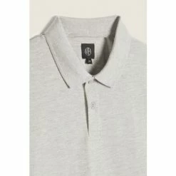 Moss Bros Moss Grey Melange Pique Polo Shirt -Moss Bros shop unnamed file 1611