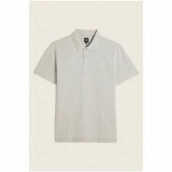 Moss Bros Moss Grey Melange Pique Polo Shirt -Moss Bros shop unnamed file 1612
