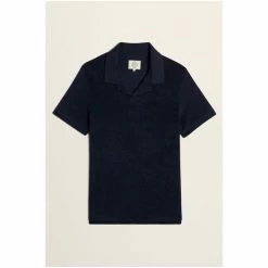 Moss Bros Moss Navy Blue Terry Towelling Polo Shirt -Moss Bros shop unnamed file 1631