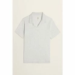 Moss Bros Moss Light Grey Terry Towelling Polo Shirt