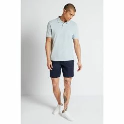 Alternative view of Moss Bros Moss Soft Blue Pique Polo Shirt