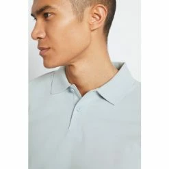 Moss Bros Moss Soft Blue Pique Polo Shirt -Moss Bros shop unnamed file 1642