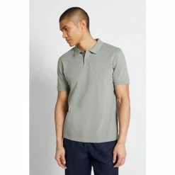 Moss Bros Moss Grey Pique Polo Shirt