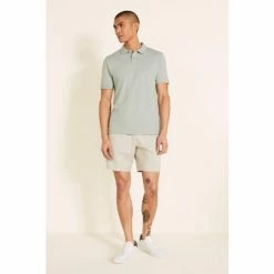 Moss Bros Moss Sage Green Pique Polo Shirt -Moss Bros shop unnamed file 1653