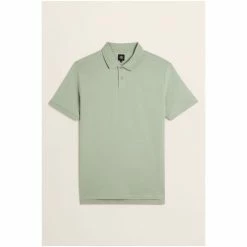 Moss Bros Moss Sage Green Pique Polo Shirt -Moss Bros shop unnamed file 1657