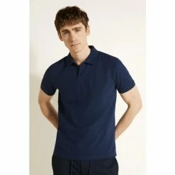Moss Bros Moss Navy Pique Polo Shirt