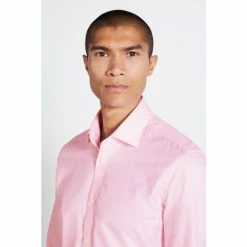 Alternative view of Moss Bros Moss Tailored Fit Pink Single Cuff Dobby Shirt