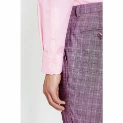 Moss Bros Moss Tailored Fit Pink Single Cuff Dobby Shirt -Moss Bros shop unnamed file 167