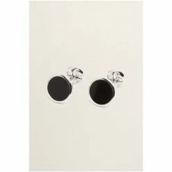 Moss Bros Silver Tone Onyx Cufflinks -Moss Bros shop unnamed file 1671