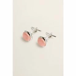 Moss Bros Green Cantaloupe Silk Cufflinks