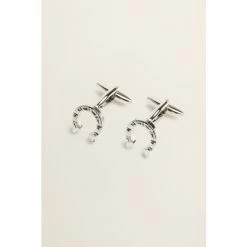 Moss Bros Silver Ascot Silver Horseshoe Cufflinks