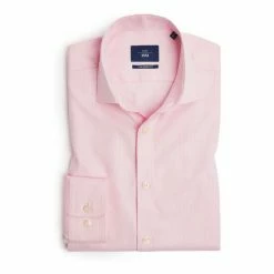 Moss Bros Moss Tailored Fit Pink Single Cuff Dobby Shirt -Moss Bros shop unnamed file 168