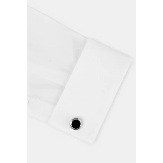 Moss Bros Moss Black With Silver Cufflinks 2 Moss Bros Moss Black With Silver Cufflinks - Image 2