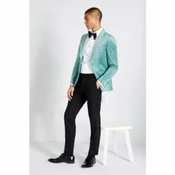 Moss Bros Moss Jade Green Velvet Slim Fit Jacket 2 Moss Bros Moss Jade Green Velvet Slim Fit Jacket -Moss Bros shop unnamed file 1701