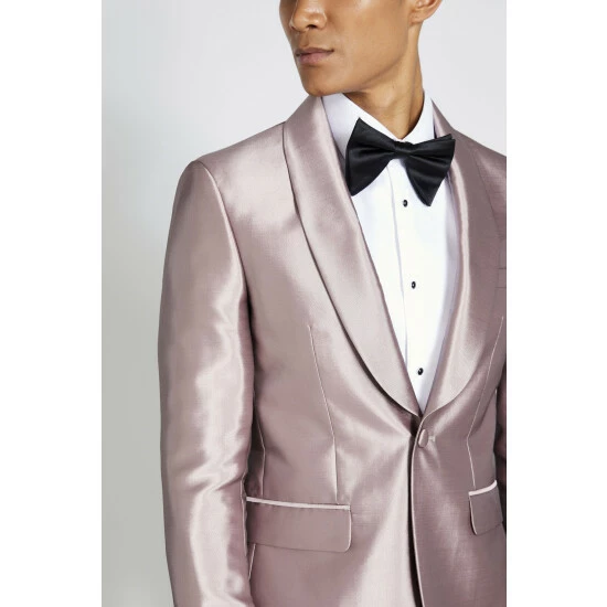 Moss Bros Moss Pink Champane Slim Fit Jacket 4 Moss Bros Moss Pink Champane Slim Fit Jacket - Image 4