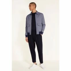 Moss Bros Blue Textured Bomber Jacket -Moss Bros shop unnamed file 1720