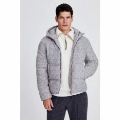Moss Bros Light Grey Short Puffer Jacket
