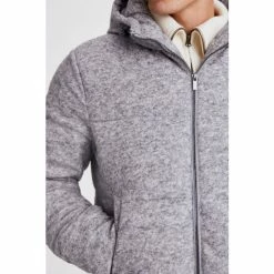 Moss Bros Light Grey Short Puffer Jacket -Moss Bros shop unnamed file 1739