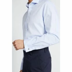 Moss Bros Tailored Fit Sky Blue Double Cuff Non-Iron Twill Shirt 7 Moss Bros Tailored Fit Sky Blue Double Cuff Non-Iron Twill Shirt -Moss Bros shop unnamed file 174
