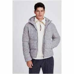 Moss Bros Light Grey Short Puffer Jacket -Moss Bros shop unnamed file 1740