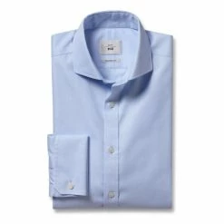 Moss Bros Tailored Fit Sky Blue Double Cuff Non-Iron Twill Shirt 8 Moss Bros Tailored Fit Sky Blue Double Cuff Non-Iron Twill Shirt -Moss Bros shop unnamed file 175