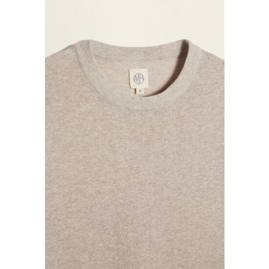 Moss Bros Moss Natural Gaze Oatmeal T-Shirt 2 Moss Bros Moss Natural Gaze Oatmeal T-Shirt - Image 2