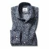 Moss Bros Moss Blue Tailored Fit Floral Shirt