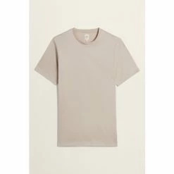Moss Bros Moss Natural Latte Mercerised Crew Neck T-Shirt