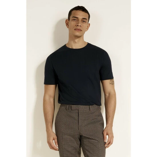 Moss Bros Moss Navy Crew Neck T-Shirt 1 Moss Bros Moss Navy Crew Neck T-Shirt