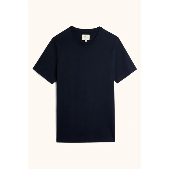 Moss Bros Moss Navy Crew Neck T-Shirt 5 Moss Bros Moss Navy Crew Neck T-Shirt - Image 5