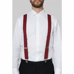 Moss Bros Moss Red Clip-On Braces