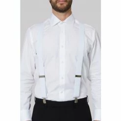 Moss Bros Moss White Clip-On Braces