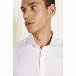 Moss Bros Moss Tailored Fit White Textured Zero Iron Shirt 8 Moss Bros Moss Tailored Fit White Textured Zero Iron Shirt -Moss Bros shop unnamed file 181