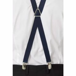 Moss Bros MOSS Navy Plain Skinny Braces 2 Moss Bros MOSS Navy Plain Skinny Braces -Moss Bros shop unnamed file 1821