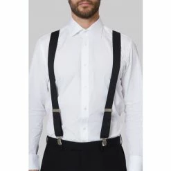 Moss Bros Moss Black Clip-On Braces