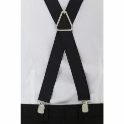 Moss Bros Moss Black Clip-On Braces -Moss Bros shop unnamed file 1831