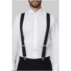 Moss Bros Moss Black Clip-On Braces -Moss Bros shop unnamed file 1833