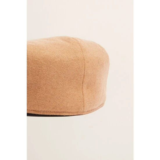 Moss Bros Moss Camel Melton Wool Flat Cap 2 Moss Bros Moss Camel Melton Wool Flat Cap - Image 2