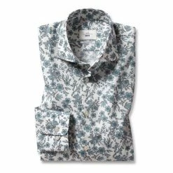 Alternative view of Moss Bros Moss Blue Tailored Fit Floral Shirt